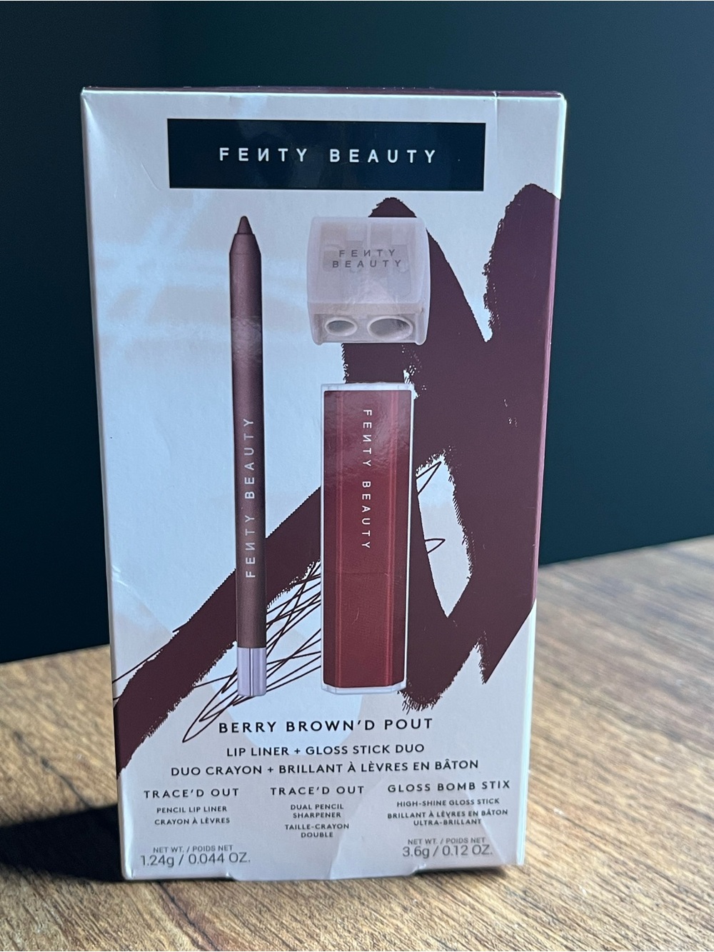 Fenty Beauty Berry Brown Lip Liner & Gloss Duo - Trace’d Out, Balck’R Berry